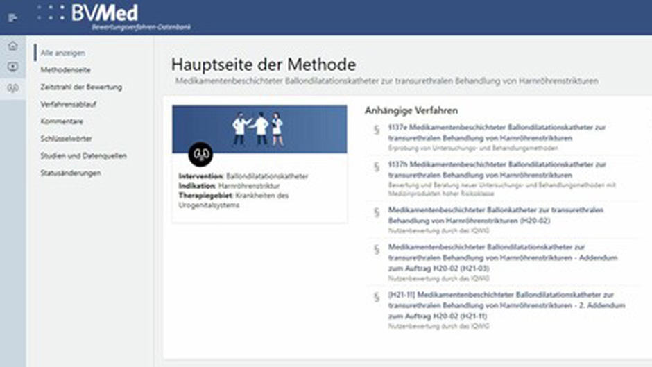 MedTech: Bewertungsverfahren-Datenbank „BVData“