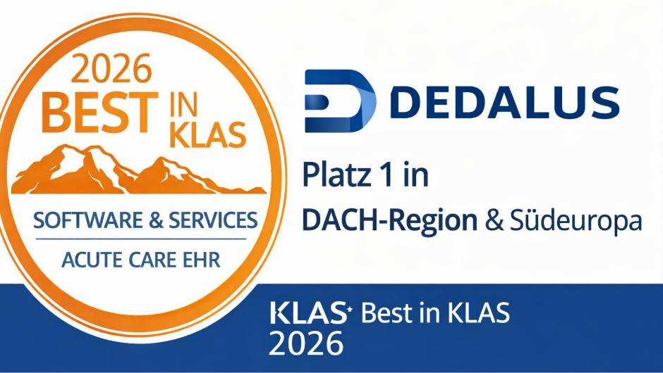Dedalus auf Platz 1 der „2026 Best in KLAS: Software & Services” für Akutversorgung-EHR in der DACH-Region und Südeuropa