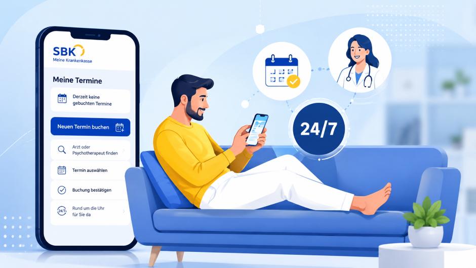 SBK integriert als erste Krankenkasse den 116117-Terminservice direkt in ihre App