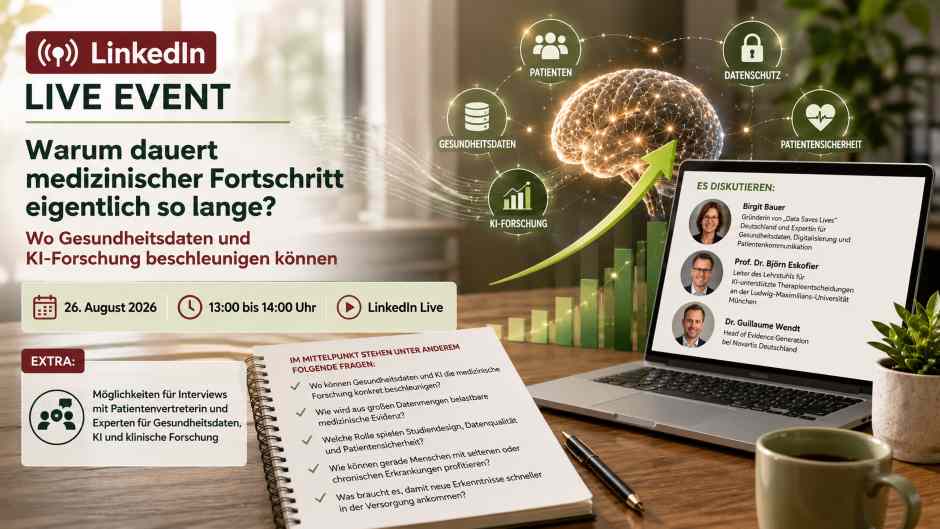 LinkedIn Live Event: Gesundheitsdaten sollen Forschung schneller voranbringen